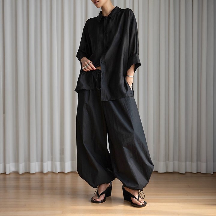 Paper Moon - Korean Women Fashion - #thelittlethings - Cotton Balloon Wide Trousers - 5