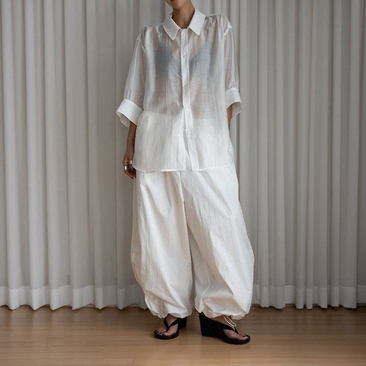 Paper Moon - Korean Women Fashion - #thelittlethings - Cotton Balloon Wide-Leg Trousers - 11