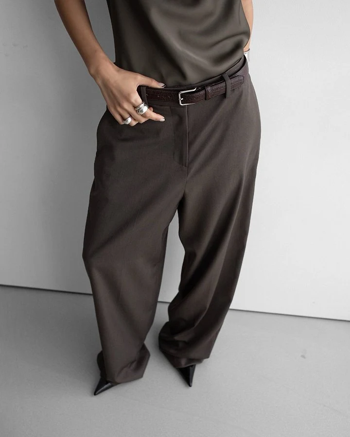 Paper Moon - Korean Women Fashion - #thatsdarling - Wool Silk Low-Rise Trousers - 4
