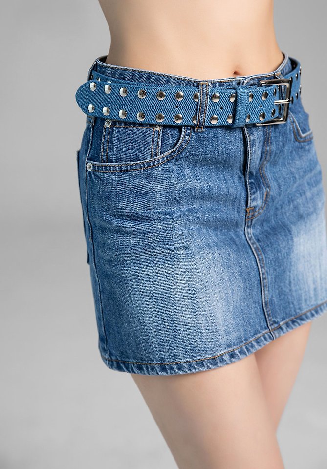 Paper Moon - Korean Women Fashion - #thelittlethings - Classic Denim Mini Skirt - 2