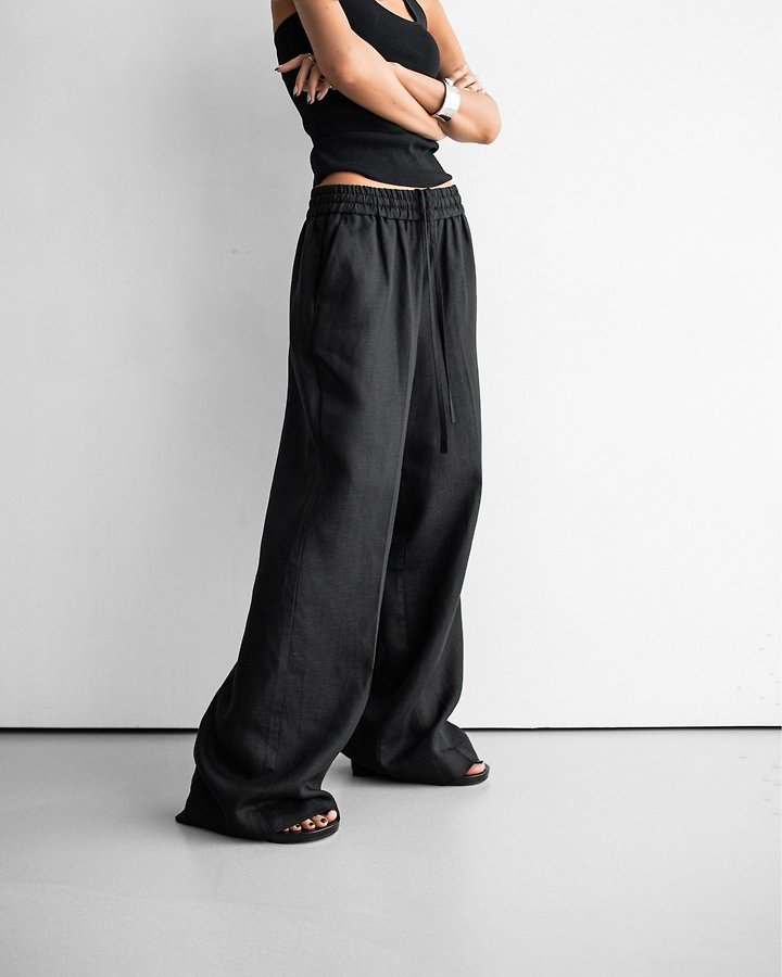 Paper Moon - Korean Women Fashion - #thelittlethings - Linen Drawstring Trousers