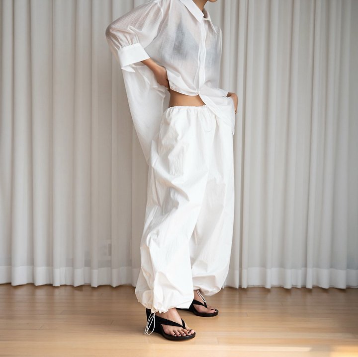 Paper Moon - Korean Women Fashion - #vintageinspired - Cotton Balloon Wide Trousers - 6