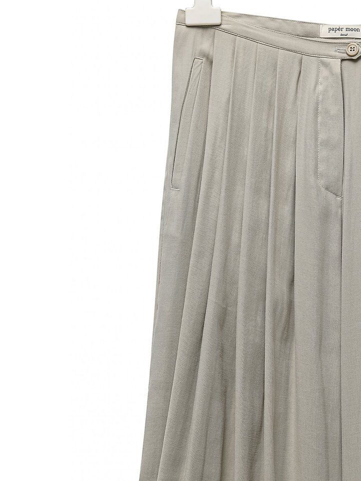 Paper Moon - Korean Women Fashion - #vintageinspired - Bamboo Pleated Pintuck Wide Trousers - 9