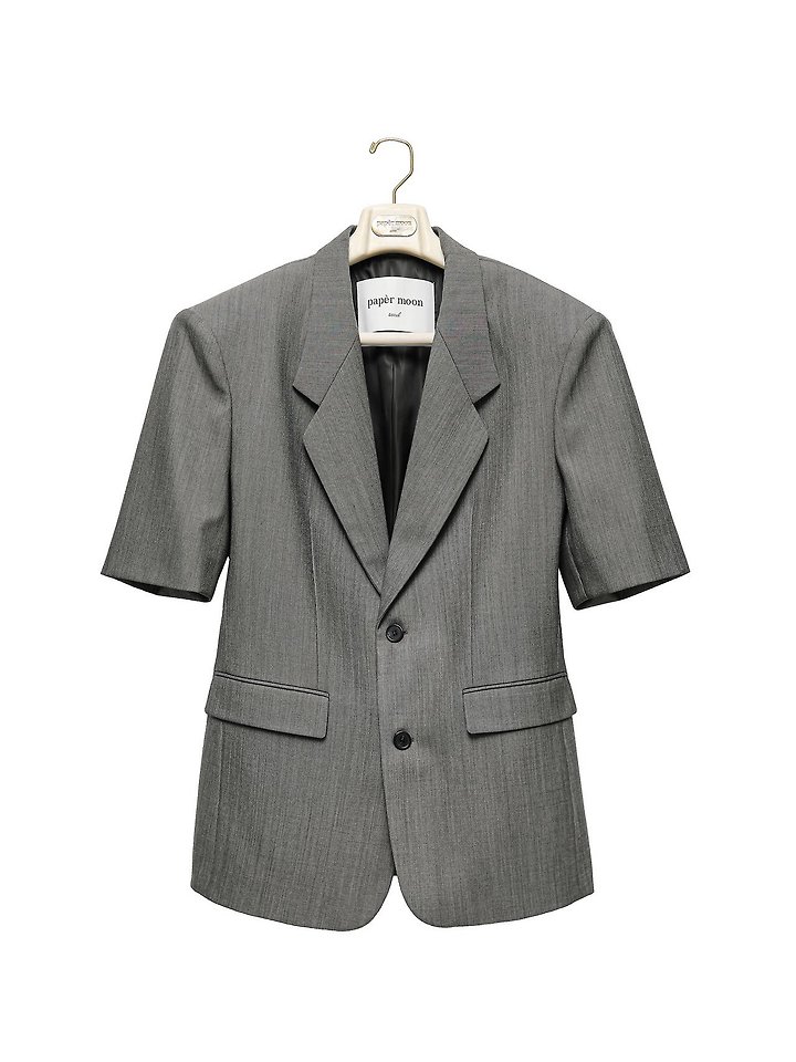 Paper Moon - Korean Women Fashion - #vintageinspired - Half-Sleeve Summer Wool Blazer - 9