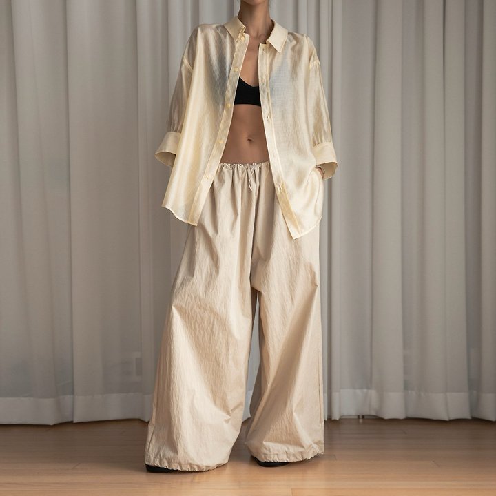 Paper Moon - Korean Women Fashion - #womensfashion - Cotton Balloon Wide-Leg Trousers - 4