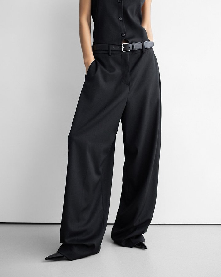 Paper Moon - Korean Women Fashion - #vintageinspired - Wool Silk Low-Rise Trousers