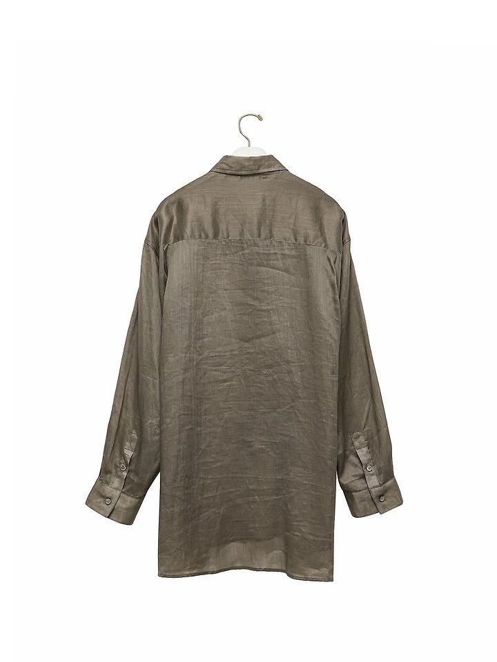 Paper Moon - Korean Women Fashion - #vintagekidsstyle - Vivid Oversized Linen Button-Down Shirt - 5
