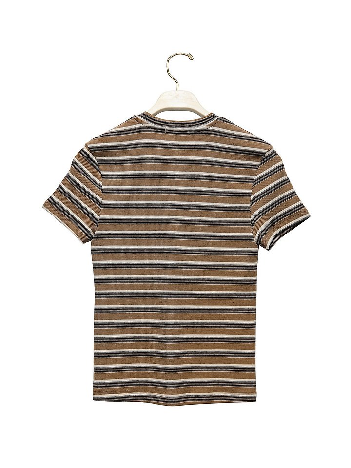 Paper Moon - Korean Women Fashion - #vintagekidsstyle - Soft Ribbed Stripe Tee - 6