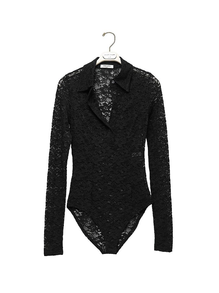 Paper Moon - Korean Women Fashion - #vintageinspired - Slim Lace Bodysuit - 4
