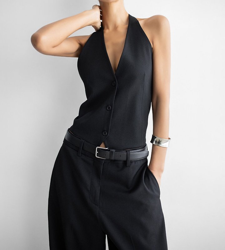 Paper Moon - Korean Women Fashion - #vintagekidsstyle - Back-Open Tailored Halter Neck Vest