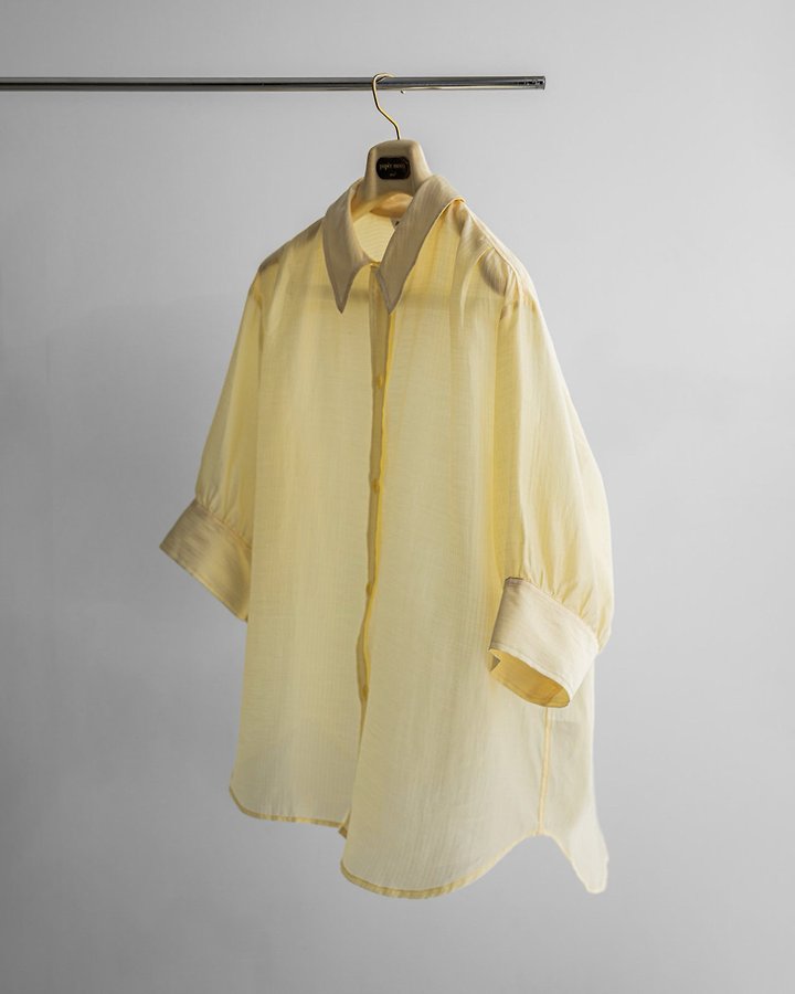 Paper Moon - Korean Women Fashion - #womensfashion - Soft Sheer Stripe Half-Sleeve Shirt - 2