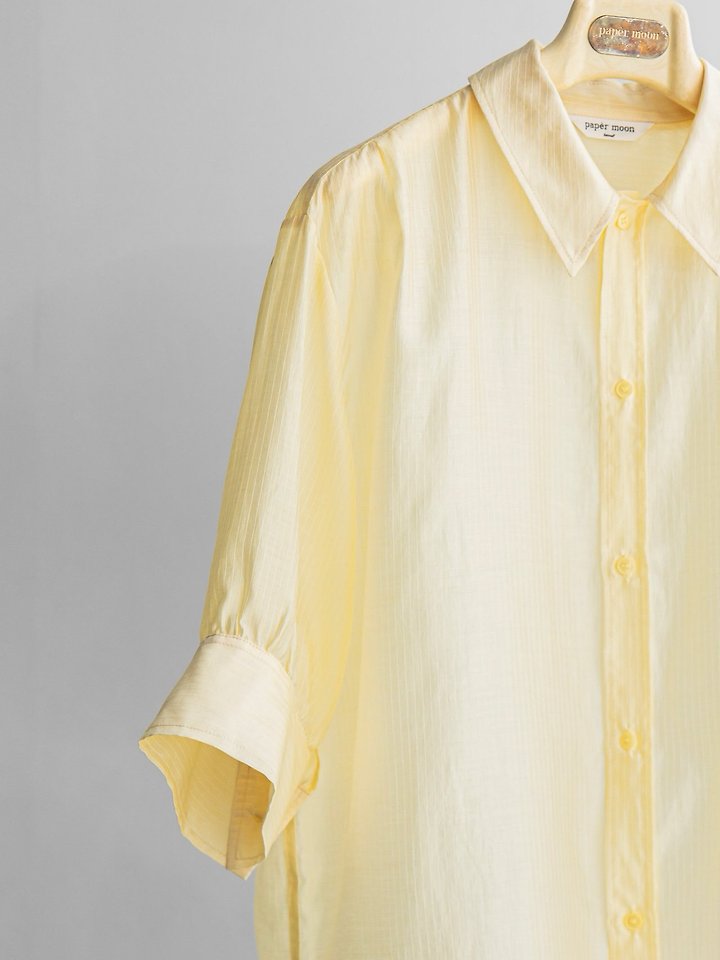 Paper Moon - Korean Women Fashion - #womensfashion - Soft Sheer Stripe Half-Sleeve Shirt - 6