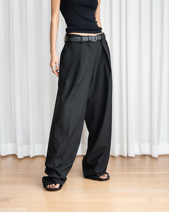 Paper Moon - Korean Women Fashion - #womensfashion - Summer Wool Low-Waist Trousers