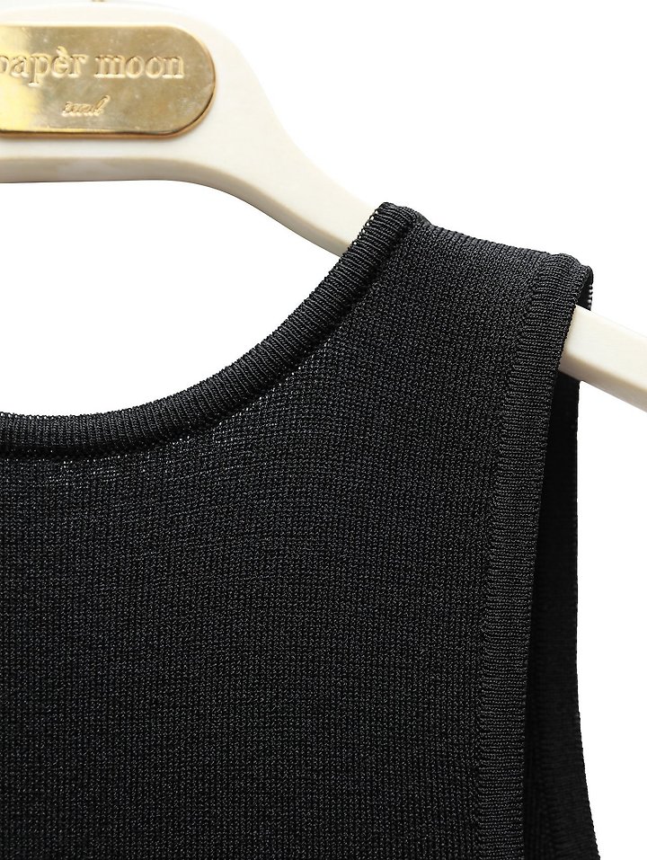 Paper Moon - Korean Women Fashion - #womensfashion - Classic Backless Detail Sleeveless Knit Top - 8