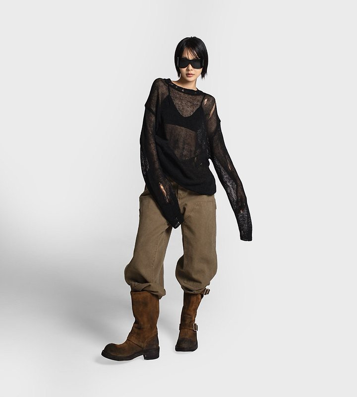 Paper Moon - Korean Women Fashion - #womensfashion - Vintage Ankle Carpenter Culotte Pants - 3
