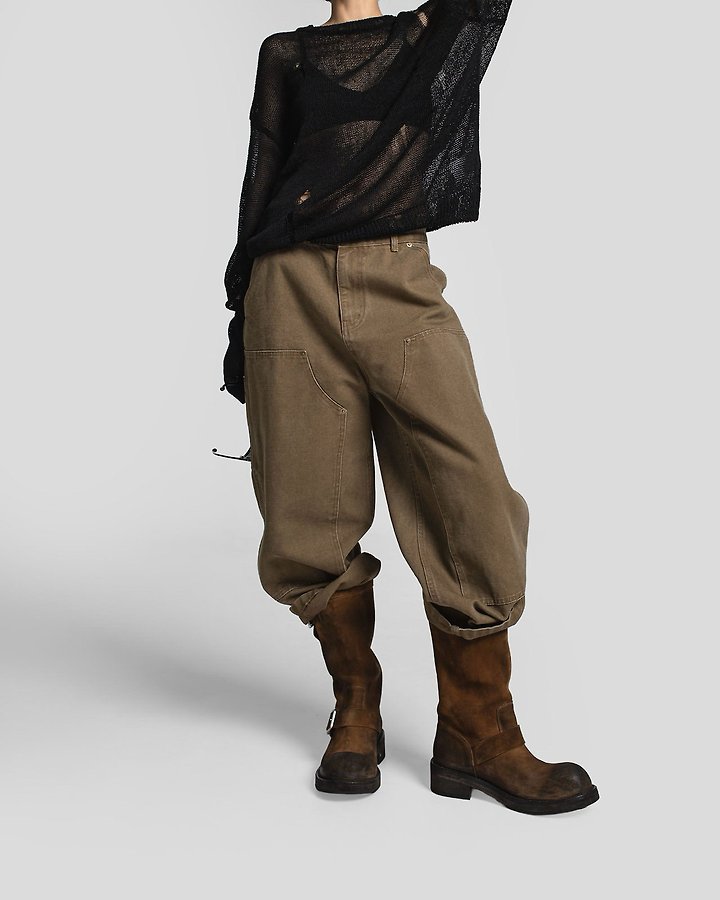 Paper Moon - Korean Women Fashion - #womensfashion - Vintage Ankle Carpenter Culotte Pants - 5