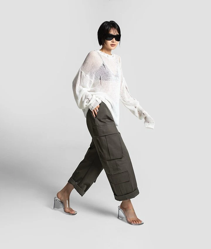Paper Moon - Korean Women Fashion - #momslook - Structured Double Cargo Pants - 4