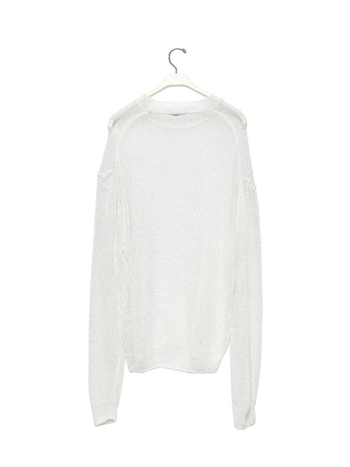 Paper Moon - Korean Women Fashion - #womensfashion - Distressed Sheer Linen Knit Top - 9