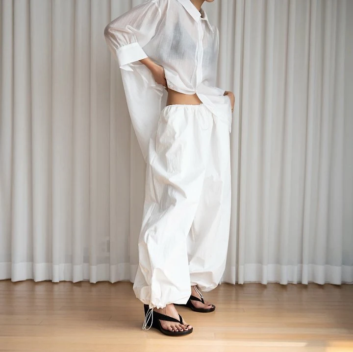 Paper Moon - Korean Women Fashion - #momslook - Soft Sheer Stripe Half-Sleeve Shirt - 4