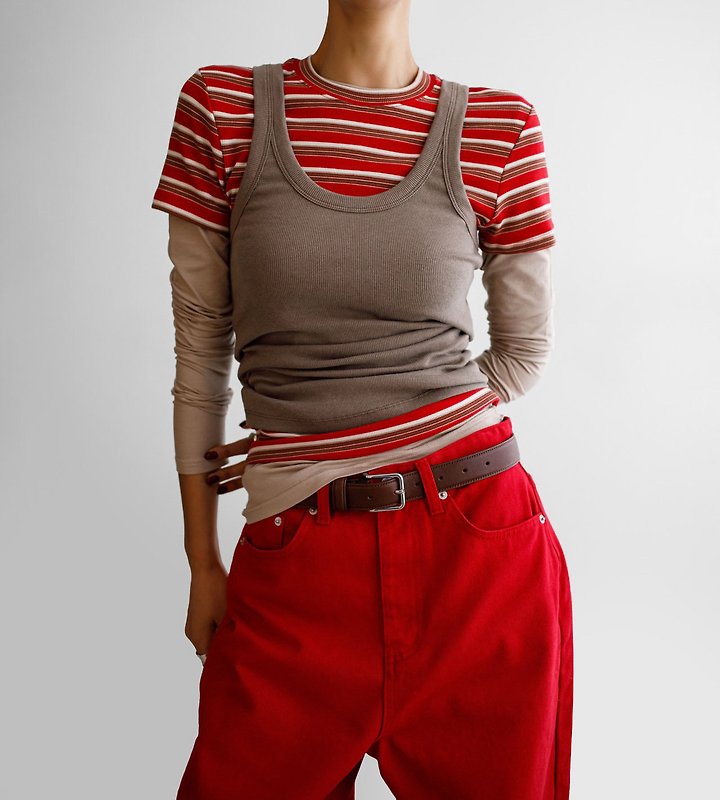 Paper Moon - Korean Women Fashion - #womensfashion - Sleeveless Ribbed Jersey Tank Top