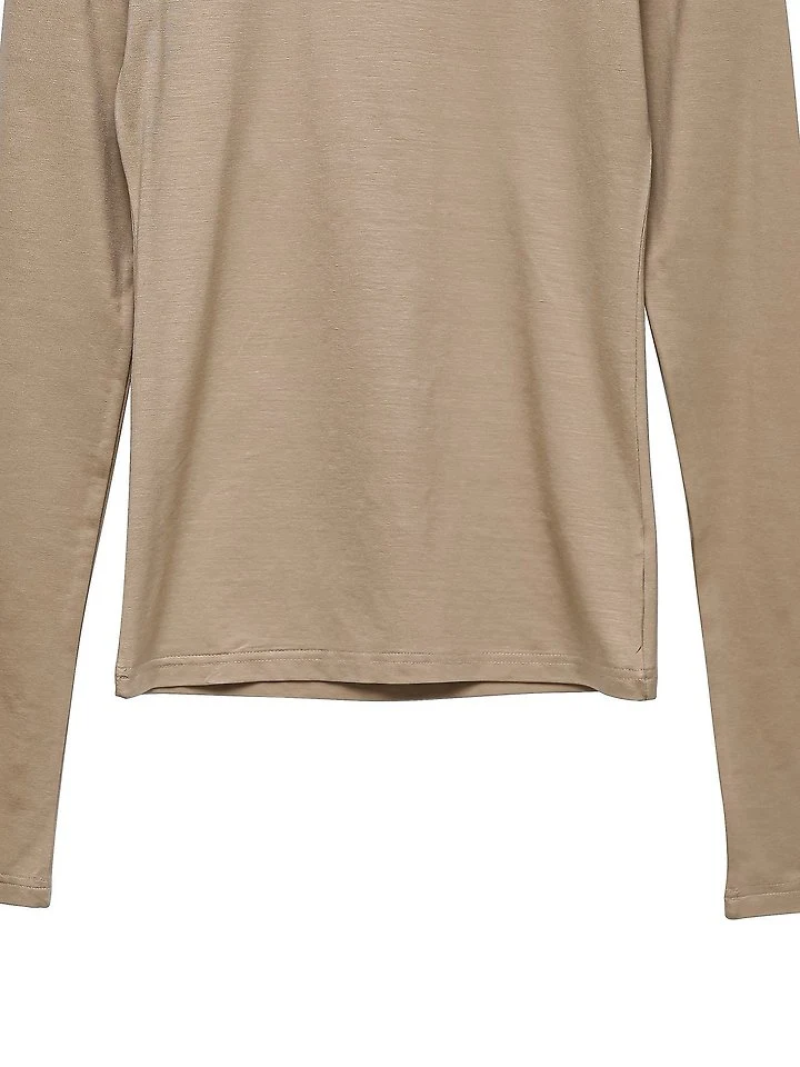 Paper Moon - Korean Women Fashion - #womensfashion - Classic Slim-Fit Tencel Crewneck Top - 8