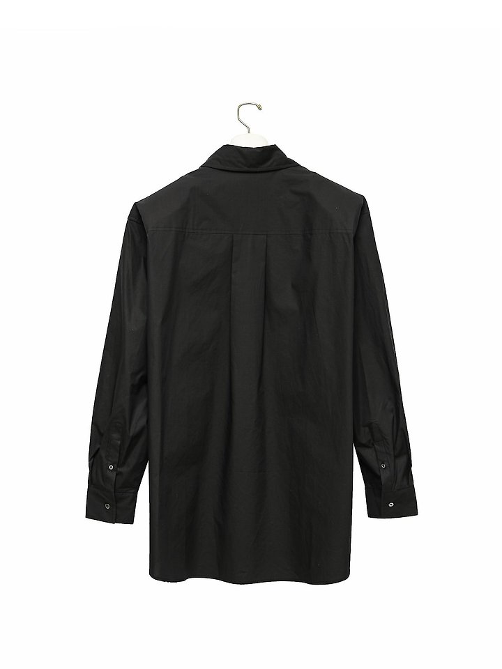 Paper Moon - Korean Women Fashion - #womensfashion - Maxi Oversized Padded-Shoulder Cotton Button-Down Shirt - 7