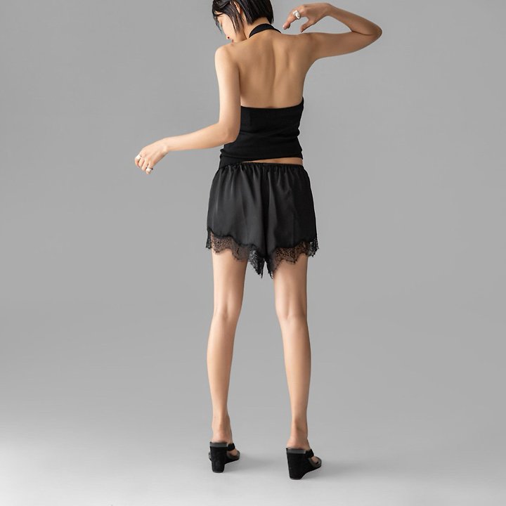 Paper Moon - Korean Women Fashion - #womensfashion - Satin Lace Shorts - 3