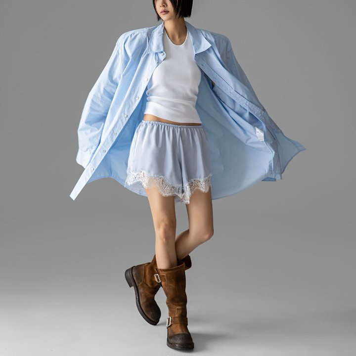 Paper Moon - Korean Women Fashion - #womensfashion - Satin Lace Shorts - 10