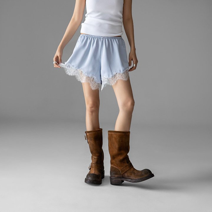 Paper Moon - Korean Women Fashion - #momslook - Satin Lace Shorts - 4