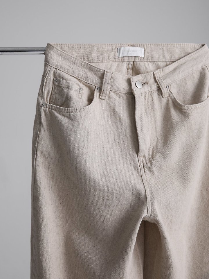 Paper Moon - Korean Women Fashion - #womensfashion - Natural Linen Denim Wide Pants - 2
