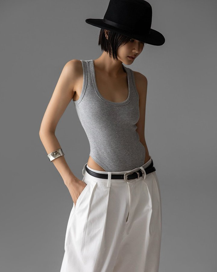 Paper Moon - Korean Women Fashion - #womensfashion - Essential Ribbed Sleeveless Bodysuit