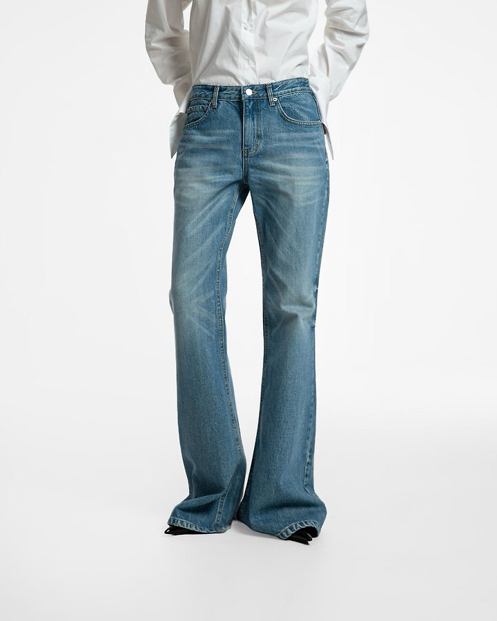 Paper Moon - Korean Women Fashion - #womensfashion - Classic Flared Denim Jeans - 5