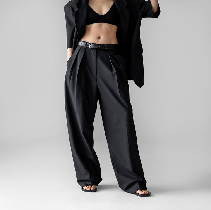 Paper Moon - Korean Women Fashion - #womensfashion - Summer Wool Low-Waist Trousers