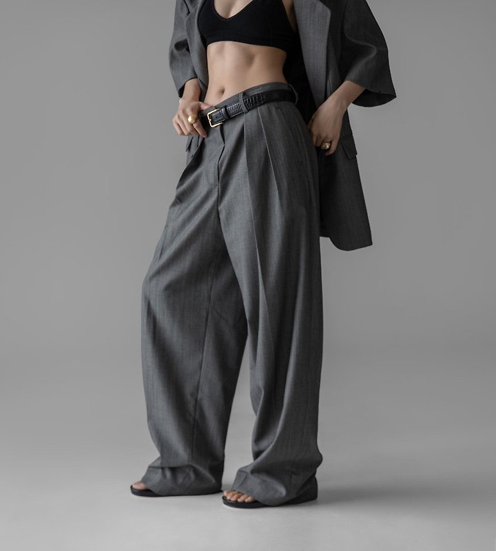 Paper Moon - Korean Women Fashion - #womensfashion - Summer Wool Low-Waist Trousers