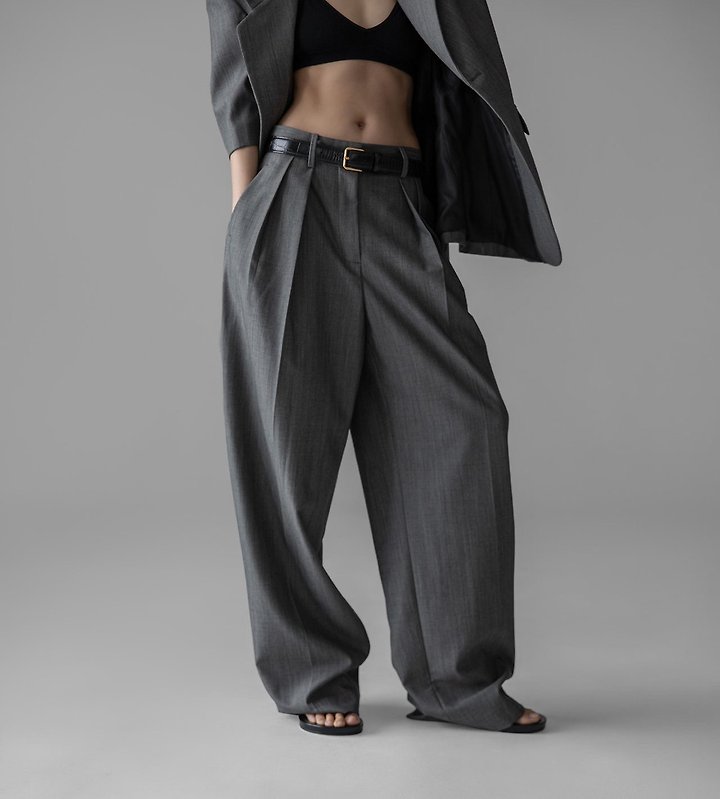 Paper Moon - Korean Women Fashion - #womensfashion - Summer Wool Low-Waist Trousers - 5