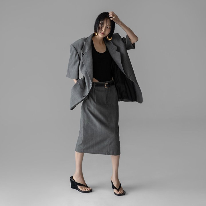 Paper Moon - Korean Women Fashion - #womensfashion - Half-Sleeve Summer Wool Blazer - 8