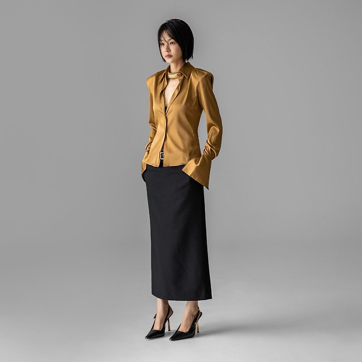 Paper Moon - Korean Women Fashion - #womensfashion - Classic Back-Slit Midi Pencil Skirt - 5