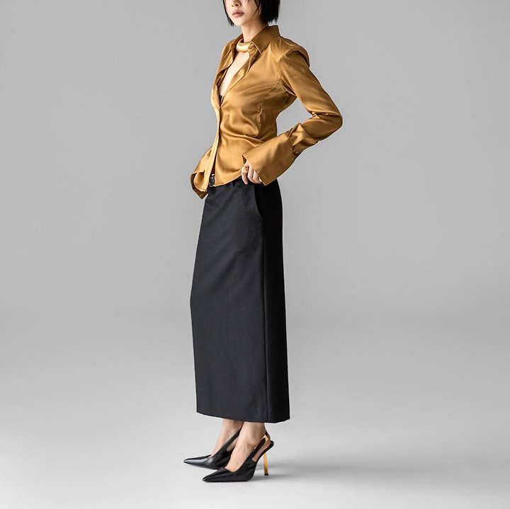 Paper Moon - Korean Women Fashion - #womensfashion - Classic Back-Slit Midi Pencil Skirt - 7