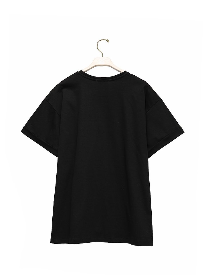 Paper Moon - Korean Women Fashion - #womensfashion - Premium Cotton Roll-Up Tee - 12