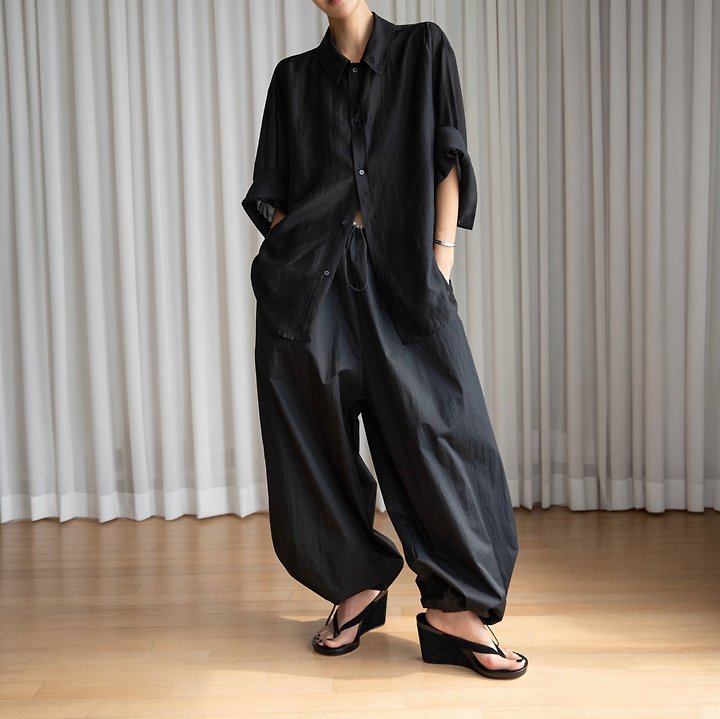 Paper Moon - Korean Women Fashion - #womensfashion - Cotton Balloon Wide Trousers - 7