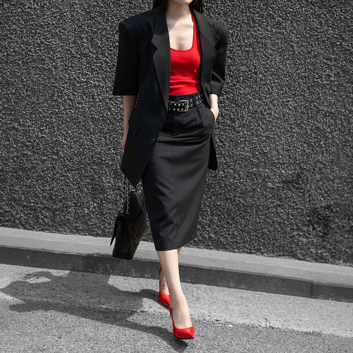 Paper Moon - Korean Women Fashion - #momslook - Summer Wool Pintuck Pencil Skirt - 4