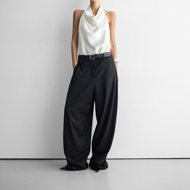 Paper Moon - Korean Women Fashion - #womensfashion - Classic Satin Halter Neck Blouse - 8