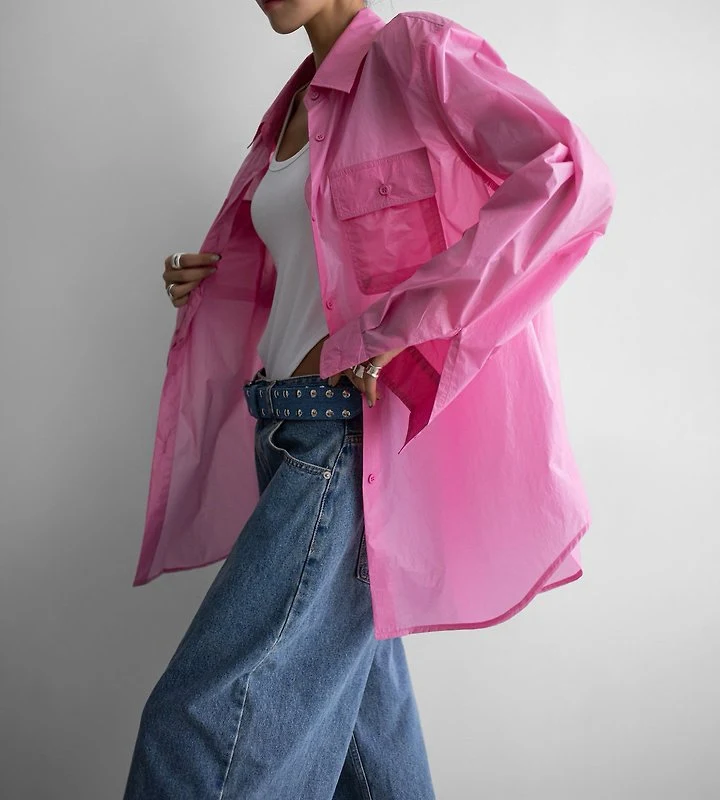 Paper Moon - Korean Women Fashion - #womensfashion - Nylon Summer Utility Pocket Shirt