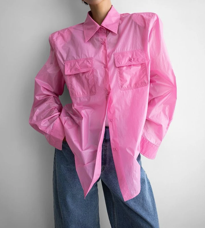 Paper Moon - Korean Women Fashion - #womensfashion - Nylon Summer Utility Pocket Shirt - 5