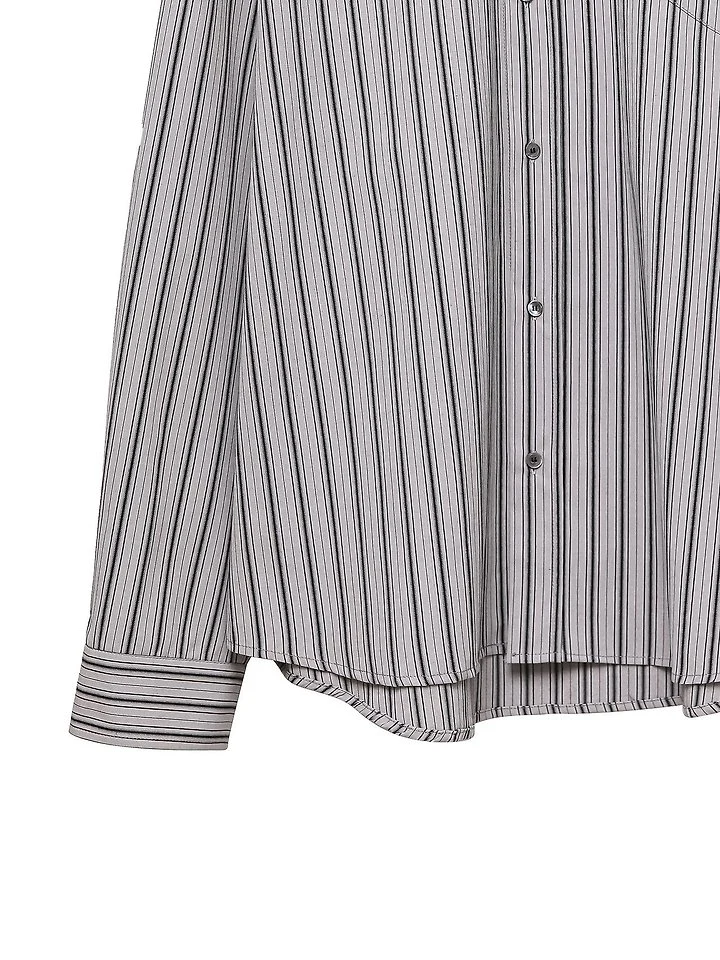 Paper Moon - Korean Women Fashion - #womensfashion - Oversized Striped Pocket Button-Down Shirt - 12