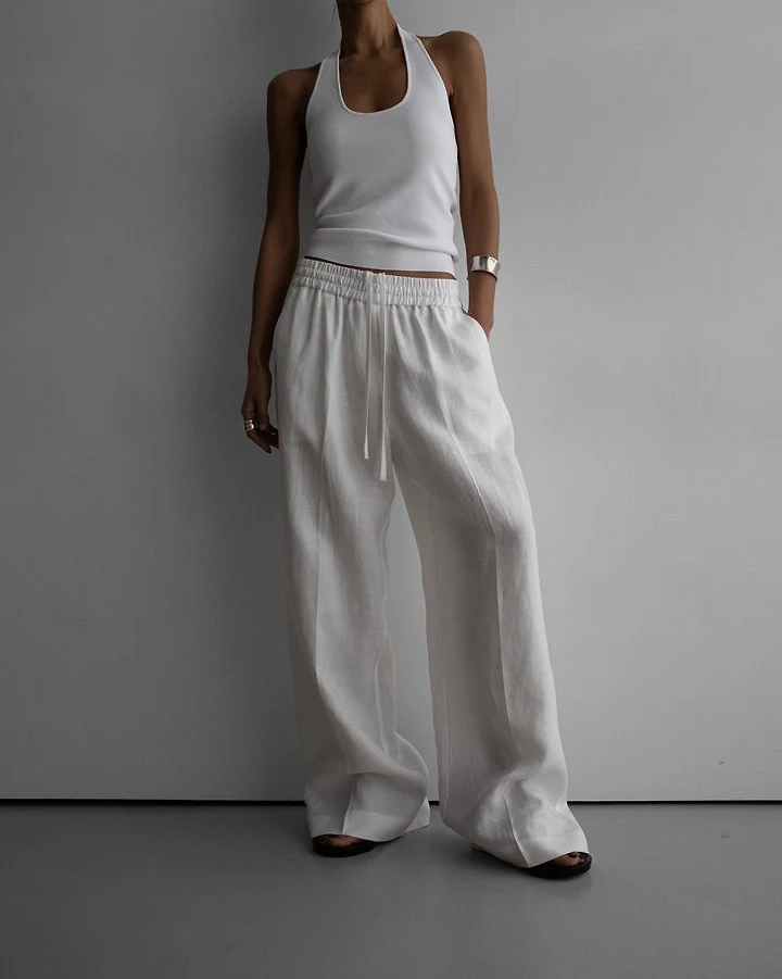 Paper Moon - Korean Women Fashion - #womensfashion - Linen Drawstring Trousers - 2