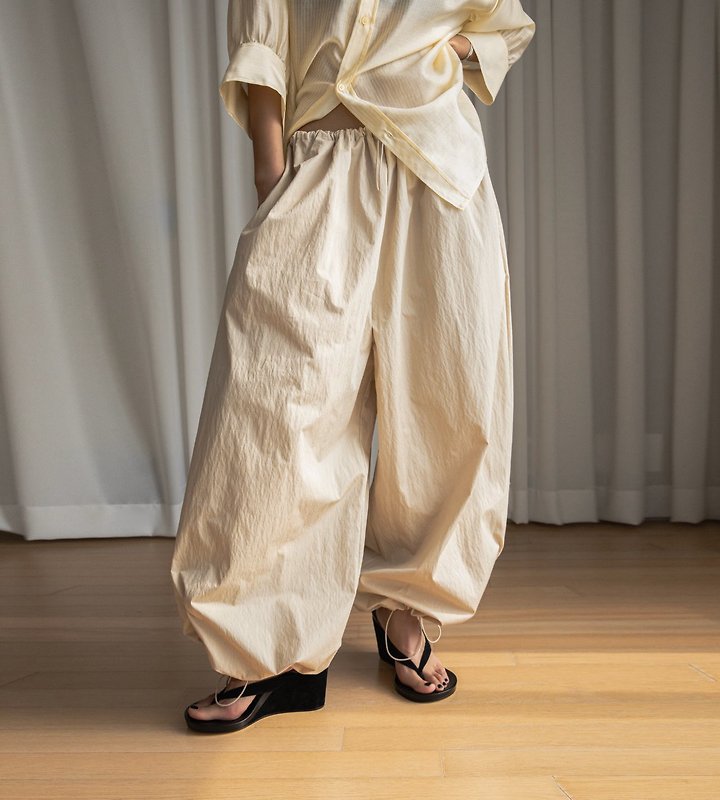 Paper Moon - Korean Women Fashion - #womensfashion - Cotton Balloon Wide-Leg Trousers - 3