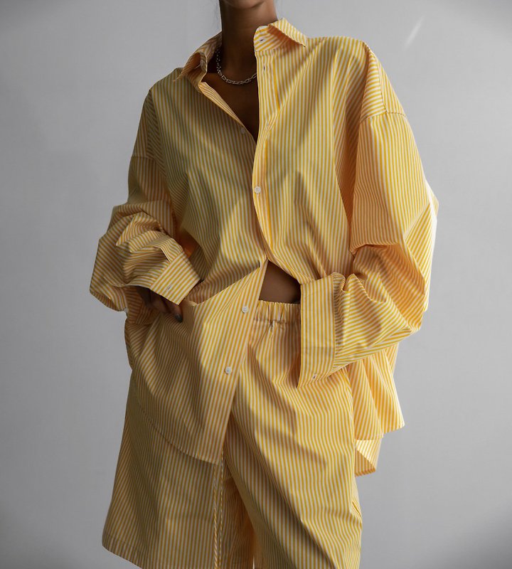 Paper Moon - Korean Women Fashion - #womensfashion - Lounge Stripe Button-Down Shirt
