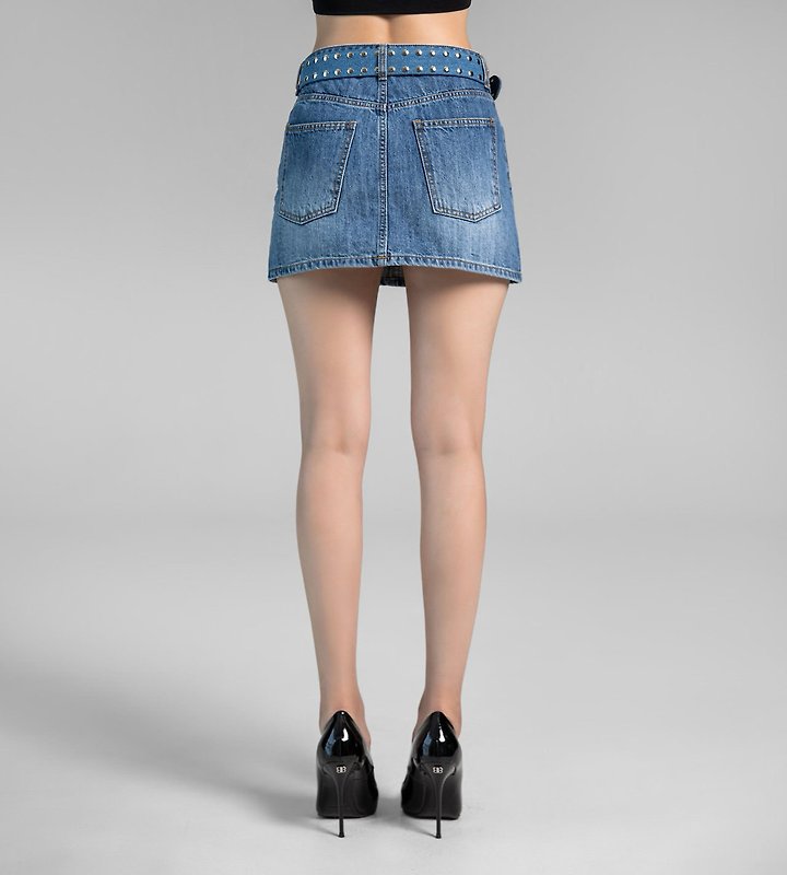 Paper Moon - Korean Women Fashion - #womensfashion - Classic Denim Mini Skirt - 8