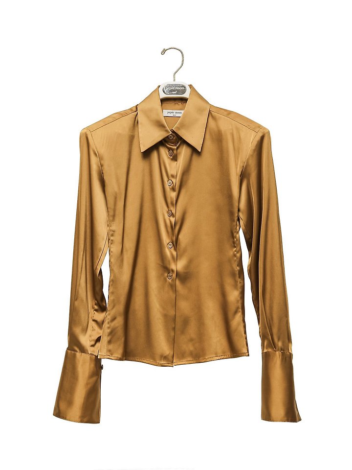 Paper Moon - Korean Women Fashion - #womensfashion - Classic Slim-Fit Satin Shirt - 7